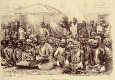 Durbar of the Maharajah of Dholpur by Emile Antoine Bayard